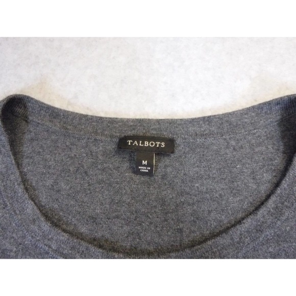 Womans Talbots short sleeved tight knit top floral sequins size Medium - Picture 4 of 7